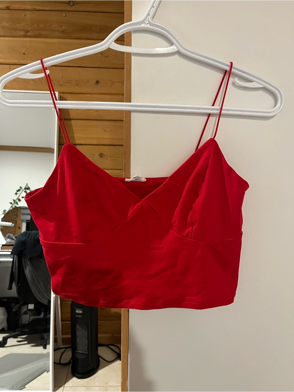 Garage red Spaghetti Strap Crop Top